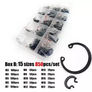 450/850/1000 шт./компл. M3-M30 GB893 черный 65Mn сталь типа C внутреннее стопорное кольцо стопорное кольцо стопорное кольцо для набора отверстий в ассортименте
