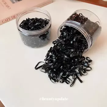 450Pcs Black Solid Color Small Disposable Hair Ties for Women Elastic Rubber Ropes Ponytail Pigtail Holder New Head Accessories