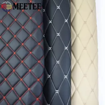 45*160cm Embroidered Plaid Fabric 0.7mm Artificial PVC Leather Fabrics for Sofa Car Interior Seat Cushion Decoration Material