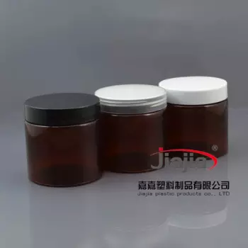 45 шт. 200 г Янтарная банка для хранения пищи для домашних животных с крышкой из ПП, оптовая продажа коричневая упаковка для домашних животных 200 г, пластиковый пищевой контейнер 200 мл для продажи