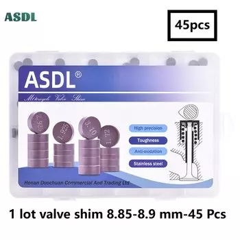 45 шт., детали двигателя мотоцикла, регулируемые прокладки клапана, диаметр 8,85-8,9 мм, толщина 1,72–2,6 мм, комплект прокладок клапана для KT/M