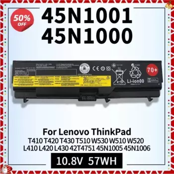45N1001 42N1000 Аккумулятор для ноутбука Lenovo ThinkPad T430 L430 T430i T410 T510i W530i SL530 0A36302 45N1006 57Y4185 Замена