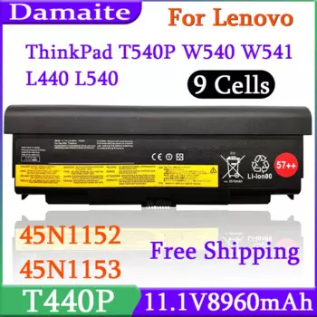 45N1152 45N1153 57 Аккумулятор для ноутбука Lenovo Thinkpad W540 T540P T440P L440 L540 Series 45N1146 45N1147 45N1158 11,1 В 8960 мАч