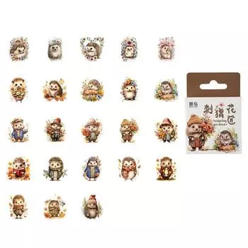 46 Шт., Самоклеящиеся Наклейки Из ПВХ С Милыми Мультяшными Животными, Ежами И Цветами