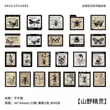 46 шт. винтажные бумажные стикеры Gimue