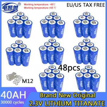 48 шт. 2,3 в 40 Ач оригинальный Yinlong LTO 66160 10C разряд DIY 12 в 24 В низкотемпературный устойчивый литий-титанатный аккумулятор