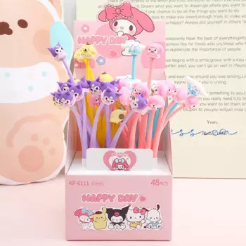 48 шт. Sanrio Kuromi Lotso Deadpool 0,5 мм гелевая ручка Силиконовая декомпрессионная мягкая клейкая шейкер