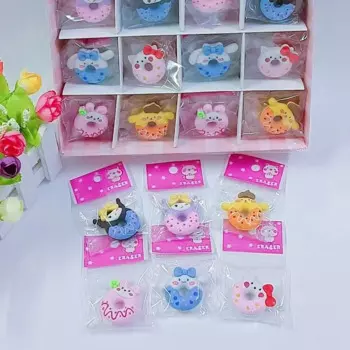 48 шт. Sanrio милый мультяшный ластик в виде пончика куклы Kuromi Melody Kt трехмерная форма строительные принадлежности Школьные принадлежности рождественские подарки