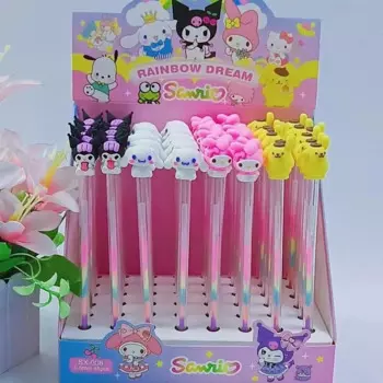 48 шт. Sanrio мультфильм силиконовая головка гелевая ручка Kuromi Melody Cinnamoroll офисные аксессуары школьные канцелярские принадлежности