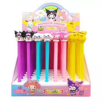 48 шт. Sanrio мультипликационная гелевая ручка, силиконовая головка Kuromi Melody Cinnamoroll, Офисные аксессуары, школьные принадлежности, канцелярские принадлежности