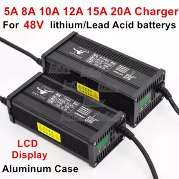 48 В 5A 8A 10A 12A 15A 20A зарядное устройство 54,6 в 54,75 в 58,8 в 58,4 в liion lipo lifepo4 GEL AGM сухой жидкий аккумулятор charger13S 14S 15S 16S