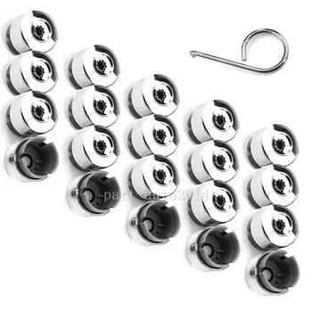 4/20 серебряные хромированные цветные колпачки для болтов и гаек Автомобиля VW Touareg 2004 -18 7L6601173A2ZZ 7L6-601-173-A-2ZZ 7L6601173A