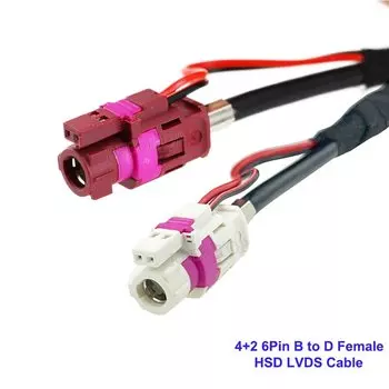 4 + 2-контактный HSD LVDS кабель с кодом B, гнездо D, 6-контактный разъем, 6-ядерный высокоскоростной кабель передачи данных, жгут проводов, кабель LVDS