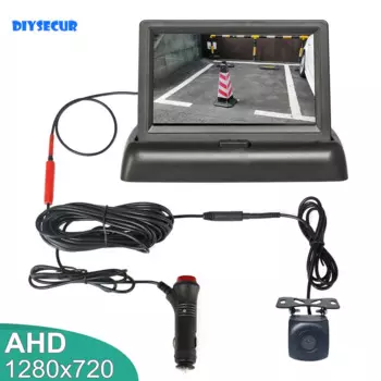 4,3 дюймовый AHD 800x480 Складной автомобильный монитор 1280*720 HD Starlight ночное видение резервная Автомобильная камера заднего хода автомобиля DIYSECUR