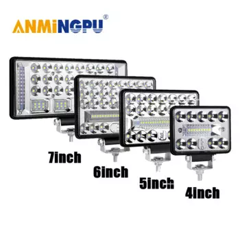 4'' 5'' 6'' 7-дюймовый светодиодный светильник, рабочий свет, внедорожный точечный прожектор для грузовика, автомобиля, лодки, трактора 4x4, фары для квадроциклов 12 В 24 В