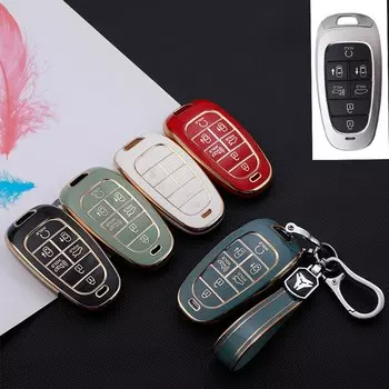 4/5/7 кнопочный ТПУ автомобильный умный чехол для Hyundai Tucson Solaris Sonata Hybrid NEXO NX4 Santafe Dn8 2020 - 2023 аксессуары