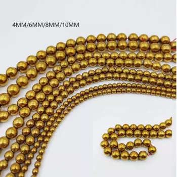 4/6/8/10MM Plated Black Gallstone Beads DIY Jewelry Making Necklace Bracelet Earrings Jewelry Beads Accessories