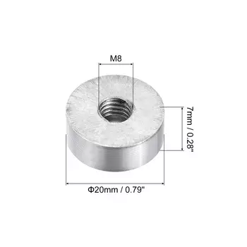 4/6/8 шт., алюминиевый диск диаметром 20 мм, фурнитура M6 M8, резьба, круглый стеклянный стол, круглый адаптер для диска