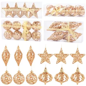 Рождественские шары ZQNYCY, золотые звезды, набор из 4/8 штук