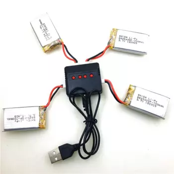 4 аккумулятора и зарядное устройство для XK K124 аксессуары для WLtoys XK K124 оригинальный аккумулятор 3,7 в 700 мАч