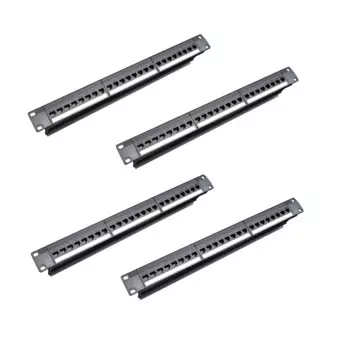 4-х 19-дюймовая 1U стойка для шкафа, Проходная, 24 порта, патч-панель CAT6, контактный порт RJ45 (контактный порт RJ45), модульная рамка