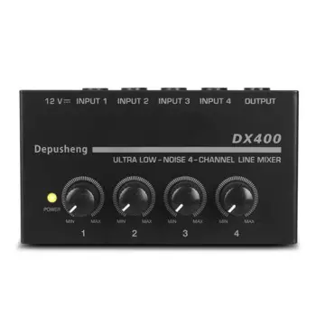 4-канальный усилитель для микшерной консоли Depusheng DX400, профессиональный звуковой аудиомикшер, ультра компактный моноинтерфейс с низким уровнем шума