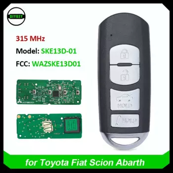 4 кнопки, 315 МГц, для Fiat 124 Spider 2017-2020, для Toyota Yaris IA / R, для Scion iA 2016 WAZSKE13D01