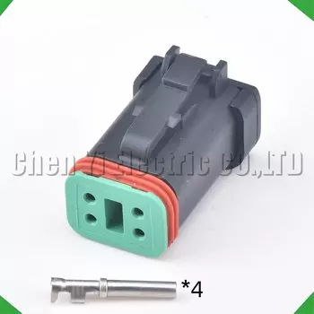 4-контактные черные автомобильные разъемы, вилка жгута проводов для инженерного автомобиля Deutsch DT06-4S DT04-4P DT06-4S-E005 DT04-4P-E005