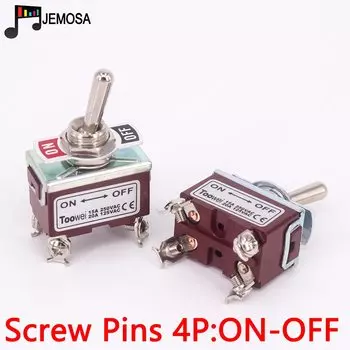 4-контактный переключатель Toowei ON-OFF, 15 А, 250 В/20 А, 125 В, SPST/монтажное отверстие 12 мм/контактное отверстие переменного тока