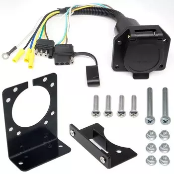 4-контактный штифт на 7-контактный разъем для автофургона 4-контактный плоский женский адаптер для буксировки прицепа, жгут проводов для грузовика, розетка