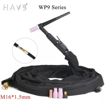 4 м/13 футов WP9 WP9F WP9FV Сварочная горелка TIG Газоэлектрический встроенный резиновый шланговый кабель с газовым разъемом M16 * 1,5 мм