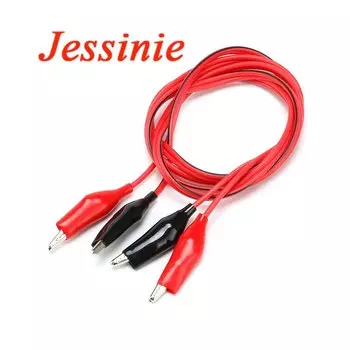 4 мм двойной зажим типа «крокодил» для разъема типа «банан», Кабель Тестового щупа осциллографа, 1 м, красный, черный