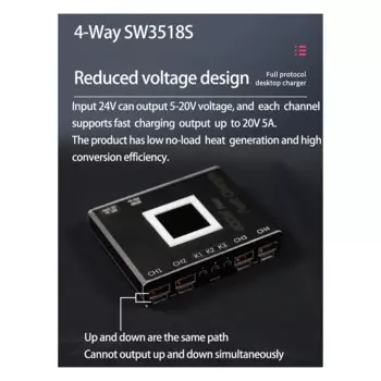 4-полосное настольное зарядное устройство с полным протоколом, многофункциональный модуль быстрой зарядки PD SW3518, понижающий модуль, 400 Вт, зарядное устройство QC3.0