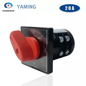 4-позиционный поворотный кулачковый переключатель WHUROW HZ5B-20/2 20А 2 полюса