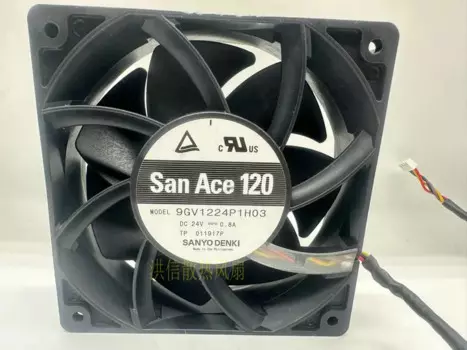 4-проводной вентилятор охлаждения сервера Sanyo Denki 9GV1224P1H03 DC 24V 0.8A 120x120x38 мм