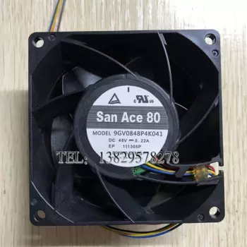 4-проводной вентилятор охлаждения сервера SANYO DENKI 9GV0848P4K041 DC 48V 0.22A 80x80x38 мм