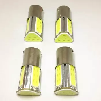 4 шт. 1156 P21W BA15S светодиодный задний указатель поворота, автоматический стоп-сигнал, белый, красный, автомобильные лампы, парковочный задний фонарь заднего хода, 12 В COB
