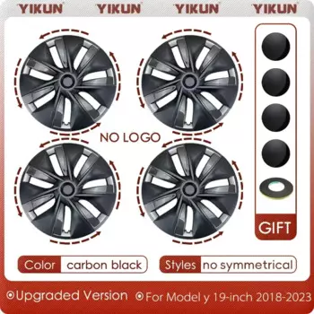 4 шт. 19-дюймовый колпак для Tesla Model Y, сменный колпак на колесо автомобиля, автомобильный колпак, полный комплект колпачков на ободе 2021 2018-2023