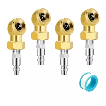 4 шт. 1/4 дюйма воздушный патрон, колпачки для давления в шинах, портативный воздушный патрон для компрессора манометра