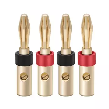 R L1017 24К позолоченные медные банановые разъемы для динамиков 4 шт