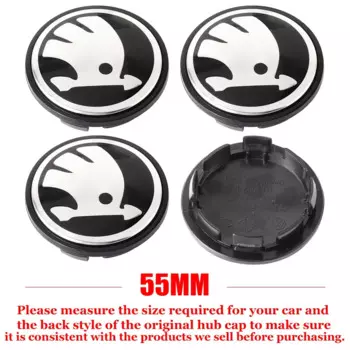 4 шт., 55/65 мм, колпаки для ступицы колес, колпаки для значка, колпаки для Skoda Fabia Superb Rapid Karoq VII Yeti Kodiaq A5 A7 A2 Combi VRS