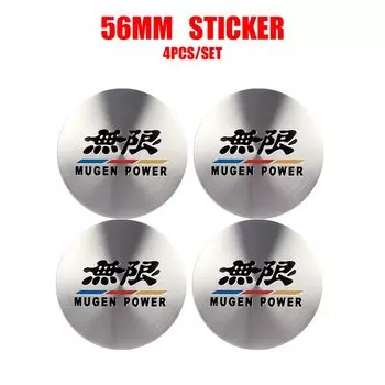 4 шт., 56/60 мм, колпаки для центральной ступицы колес автомобиля, наклейки на обод, автоаксессуары для Honda CITY CIVIC Mugen DOHC Vezel Si STEPWGN