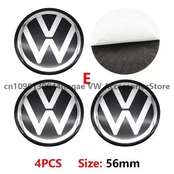 4 шт., 56 мм, наклейка на центральную крышку ступицы колеса автомобиля, аксессуары для Volkswagen VW R-line R GTI Polo Golf Touareg Passat Magotan Tiguan