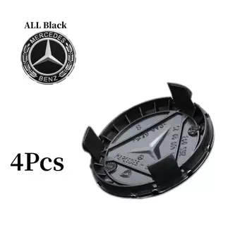 4 шт., 75 мм, центральная крышка автомобильной ступицы, подходит для Mercedes-Benz B/C/E/S A C200L GLK CLA GLC, ретро, золотой, многоцветный, опционально.