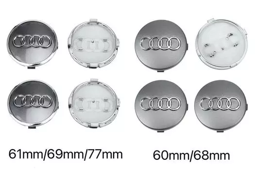 4 шт., 77 мм, 60 мм, 61 мм, 69 мм, колпаки для центральной ступицы колес автомобиля для AUDI, чехлы на обод, сменное украшение для AUDI S A4 B8 B6 B9 B7 A3