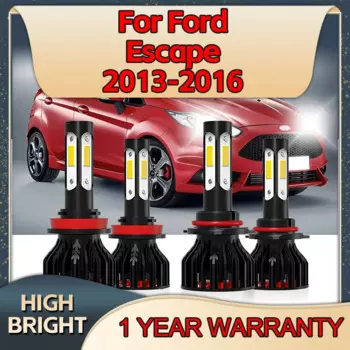 4 шт., 9005 лм, 4 боковых чипа Canbus H11 6000, автомобильная фара Turbo Lamp 2013 K 12V для Ford Escape 2014 2016 2015