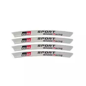 4 шт. алюминиевая наклейка на колесо автомобиля, эмблема, значок для Toyota GR Sport Logo Gazoo Racing YARiS Corolla RAV4 C-HR Camry Supra Prado