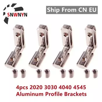 4 шт. алюминиевые кронштейны SNWNYN для профиля 2020 3030 4040 4545