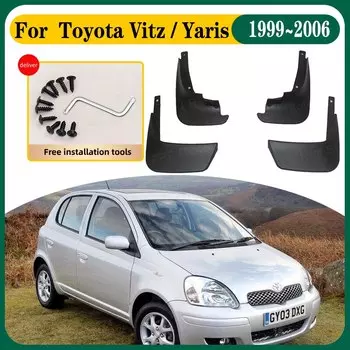 4 шт., автомобильные брызговики для Toyota Vitz Yaris Echo XP10 1999 ~ 2006, брызговики, брызговики, передние и задние крылья, аксессуары