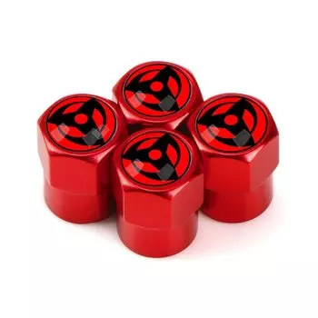 4 шт., автомобильный Стайлинг из нержавеющей стали, универсальный автомобильный клапан для колес, воздушный чехол для шин для Sharingan Eye, автомобильные аксессуары в японском аниме